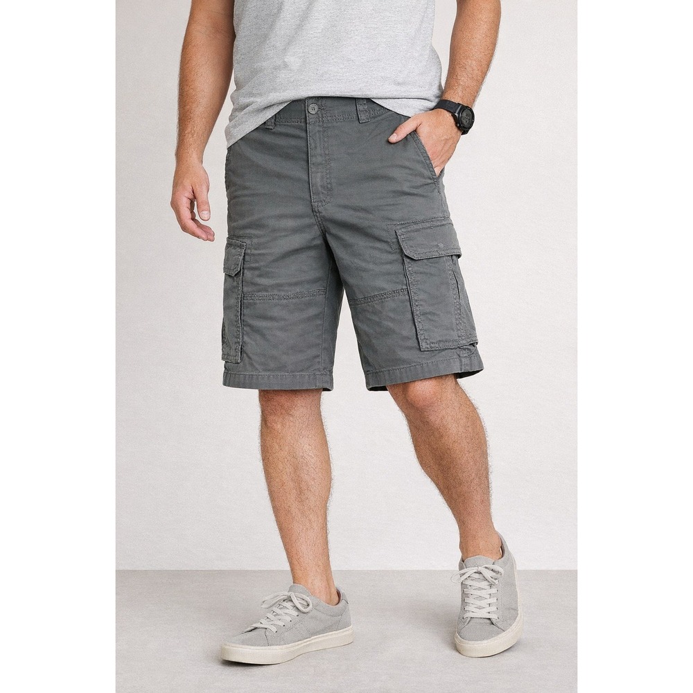 GoodfellowGray Cargo Shorts Size 34 Flat Front Utility Pockets 11" Inseam NWT